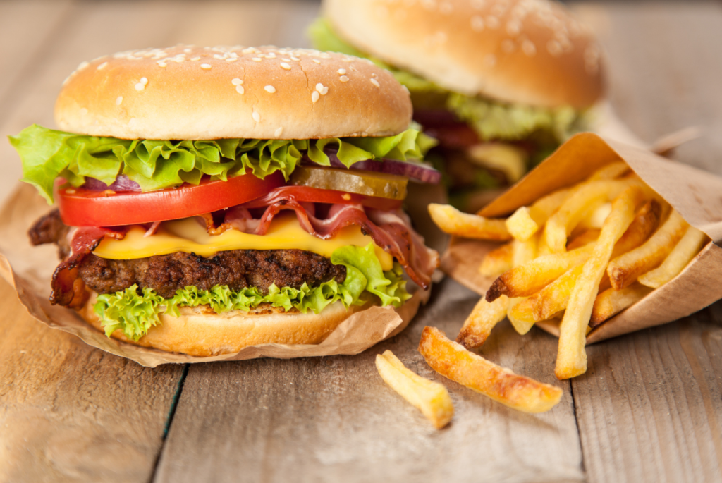 Delicious Hamburger and Fries