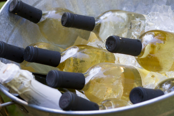 White wine in ice White wine in ice